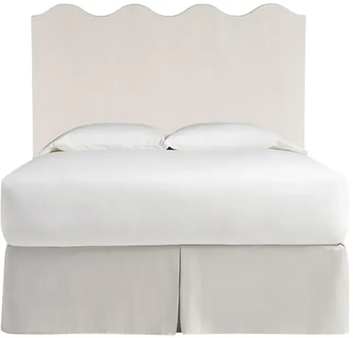 Coastal Living Marino Queen Scallop Headboard - White Sand