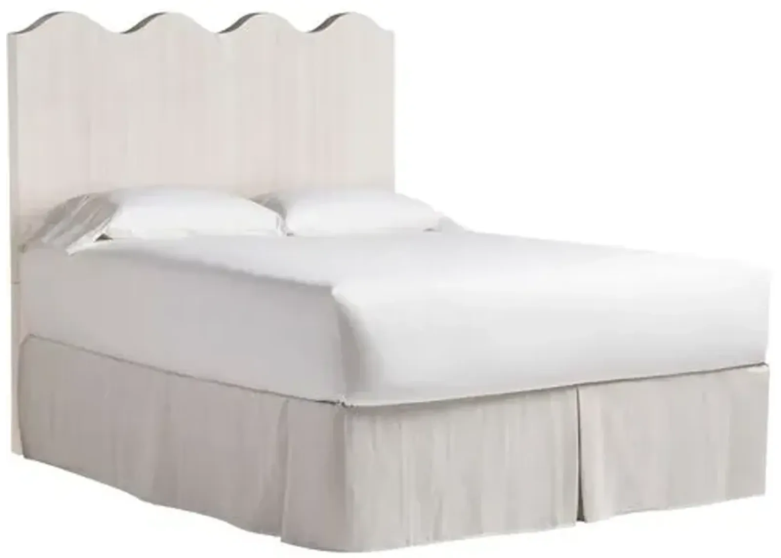 Coastal Living Marino Queen Scallop Headboard - White Sand