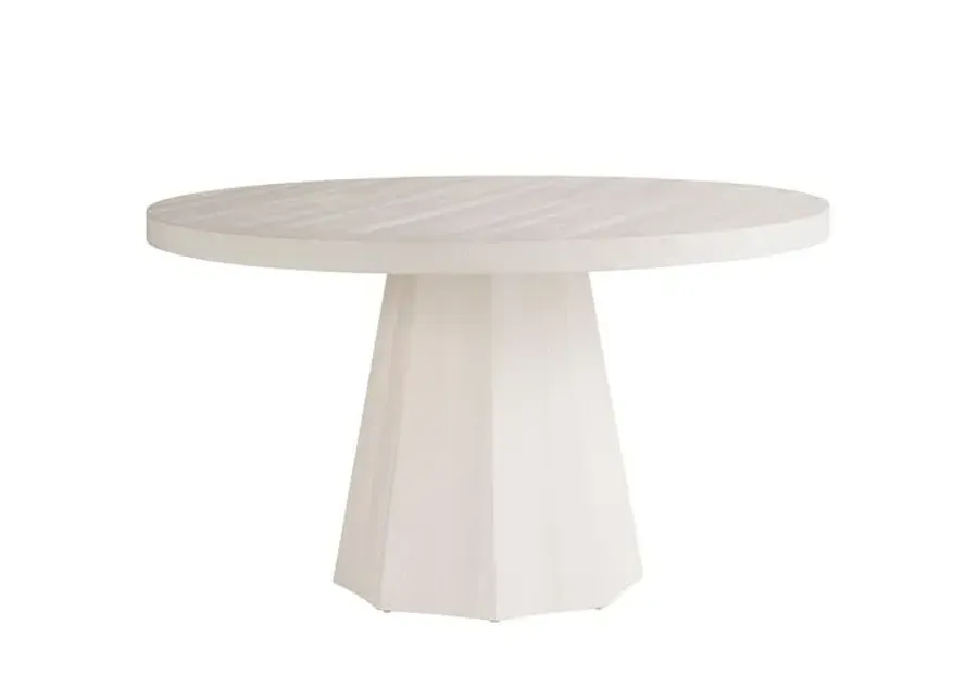 Coastal Living Marino Round Extension Dining Table - White Sand