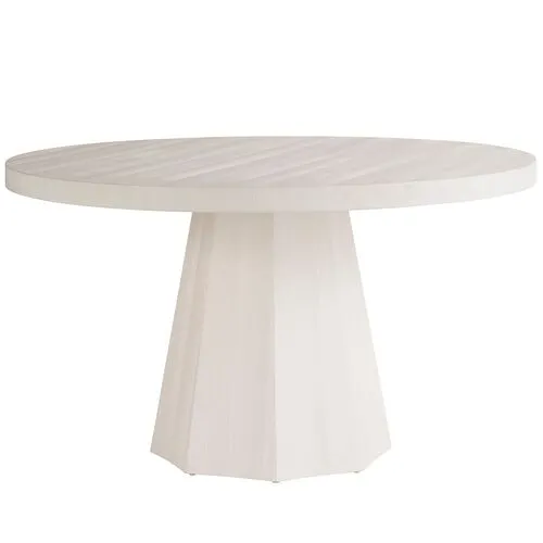 Coastal Living Marino Round Extension Dining Table - White Sand