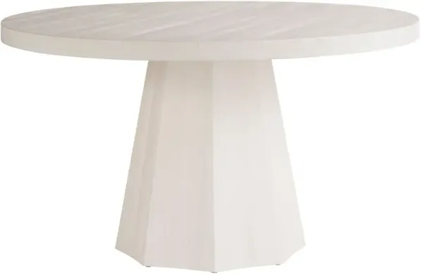Coastal Living Marino Round Extension Dining Table, White Sand