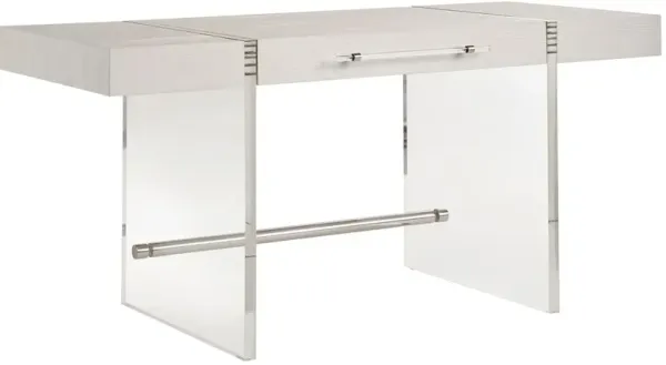 Coastal Living Marino Writing Desk, White Sand/Acrylic