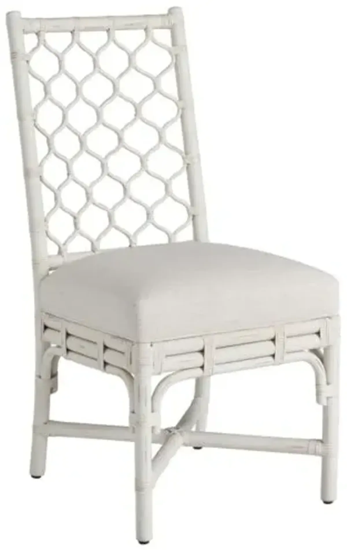 Set of 2 Coastal Living Marino Side Chairs - White Rattan/Snow