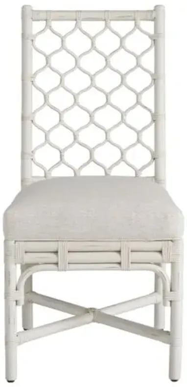 Set of 2 Coastal Living Marino Side Chairs - White Rattan/Snow