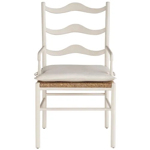 Set of 2 Coastal Living Marino Wavy Armchairs - Sea Salt/Snow - White