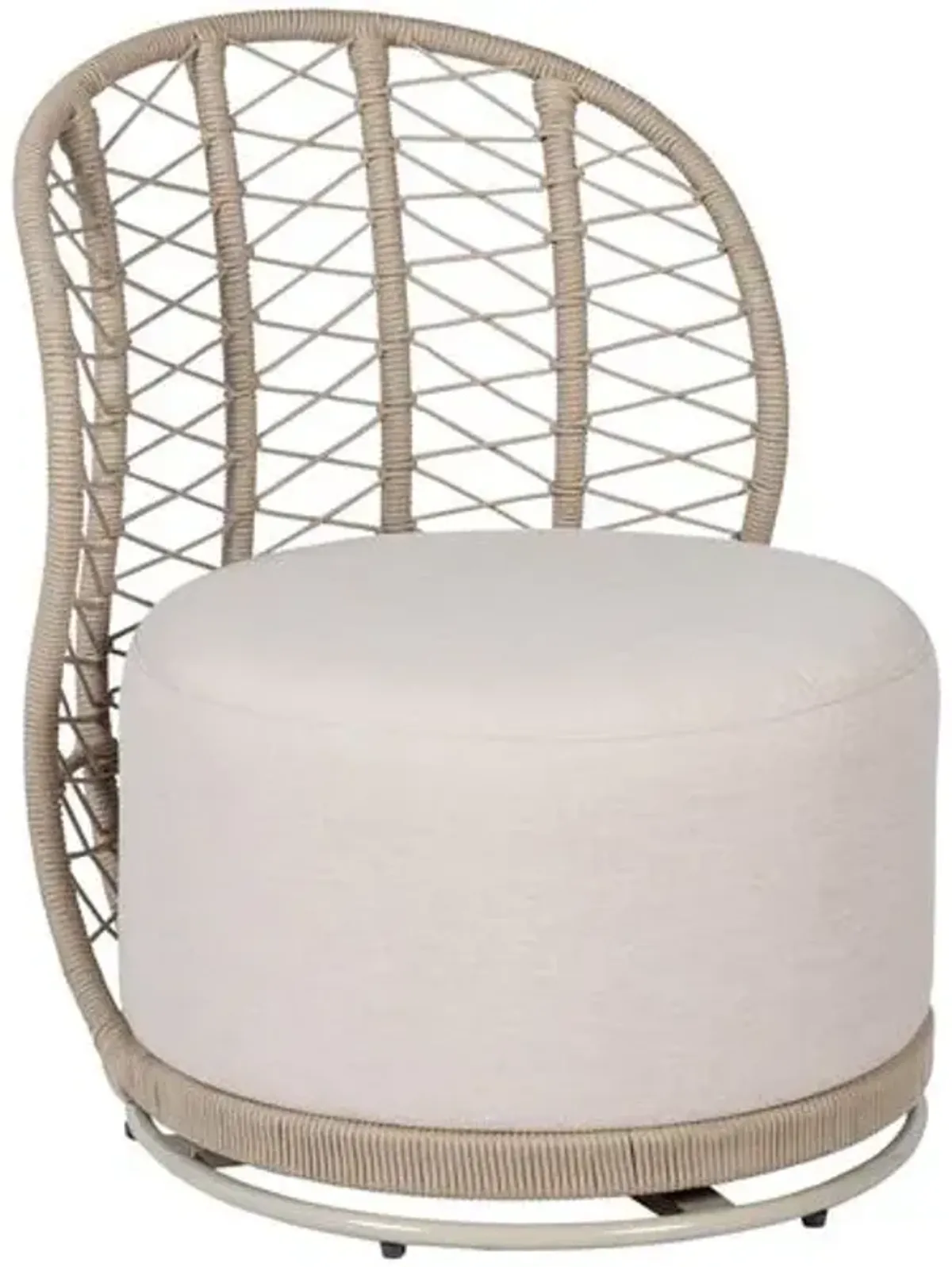 Set of 2 Henry Outdoor Rope Swivel Chairs - Camel