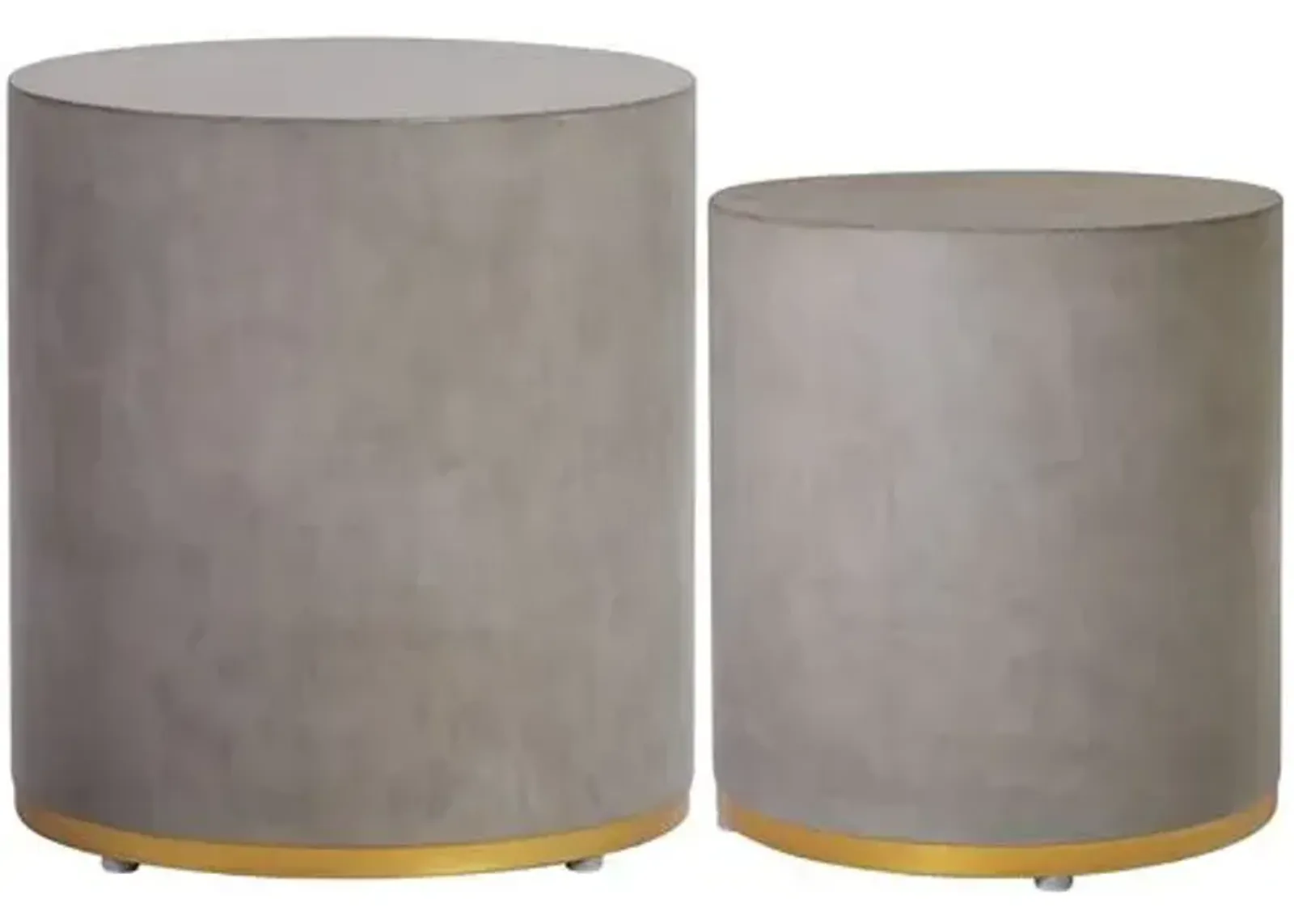 Set of 2 Orly Outdoor Concrete Accent Tables - Gray - Large, 19Hx19Lx19W in; Small, 16Hx16Lx16W in