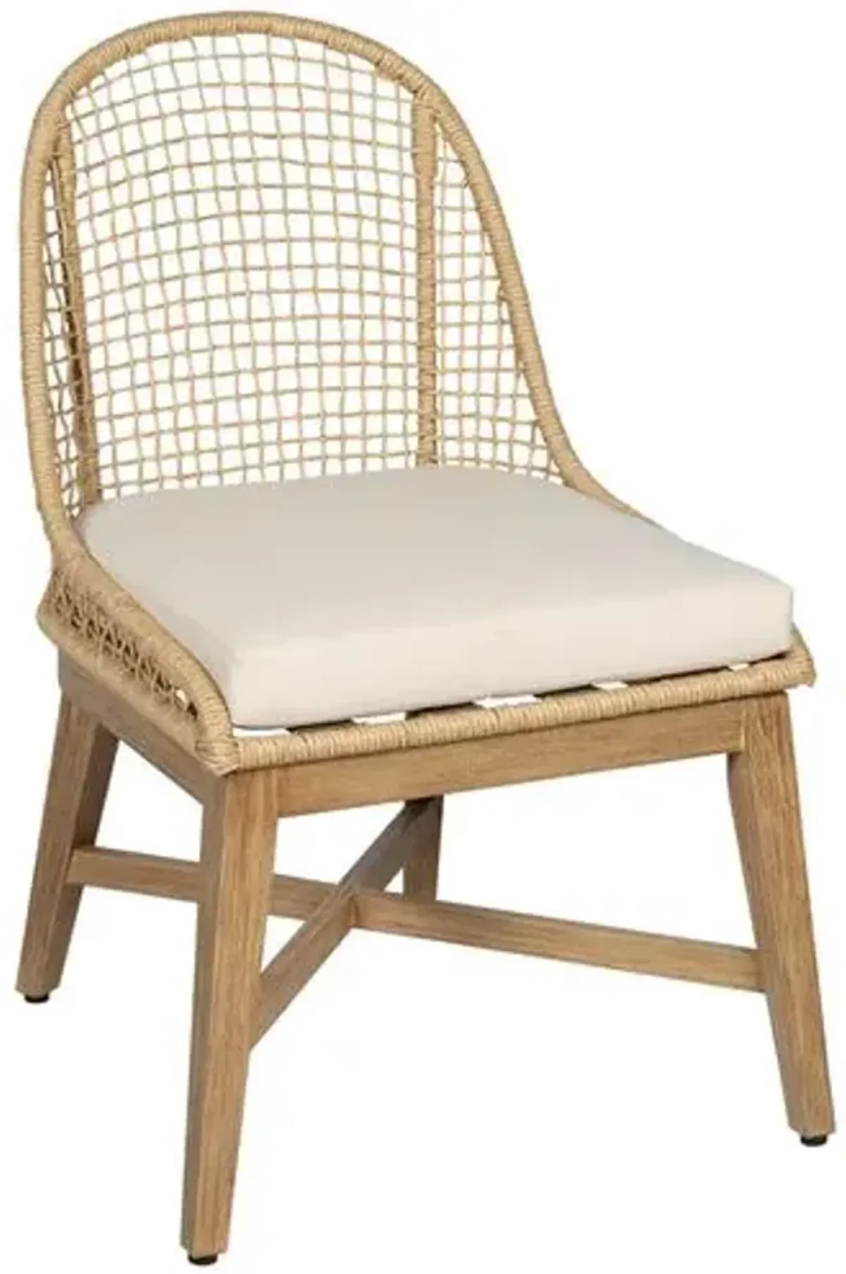 Set of 2 Sandy Outdoor Dining Chairs - Natural/Ivory - Brown