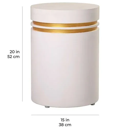 Orly Outdoor Tall Concrete Accent Table - White - 20Hx15Lx15W in