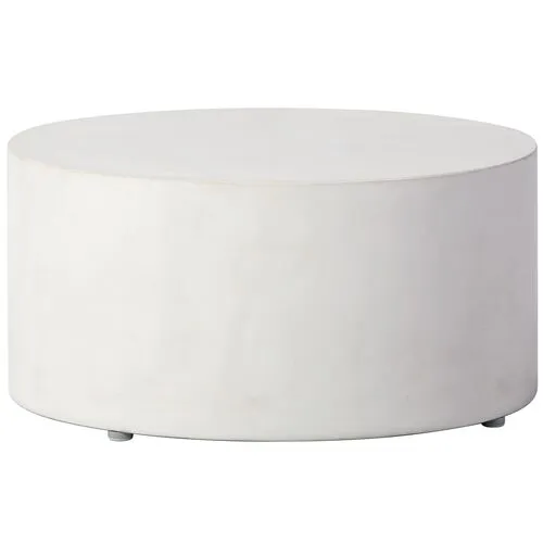 Orly Outdoor Concrete Accent Table Set - White - 15Hx26Lx26W in