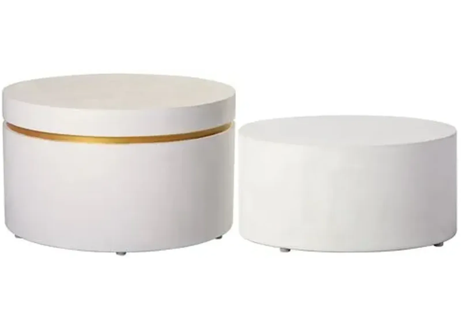 Orly Outdoor Concrete Accent Table Set - White - 15Hx26Lx26W in