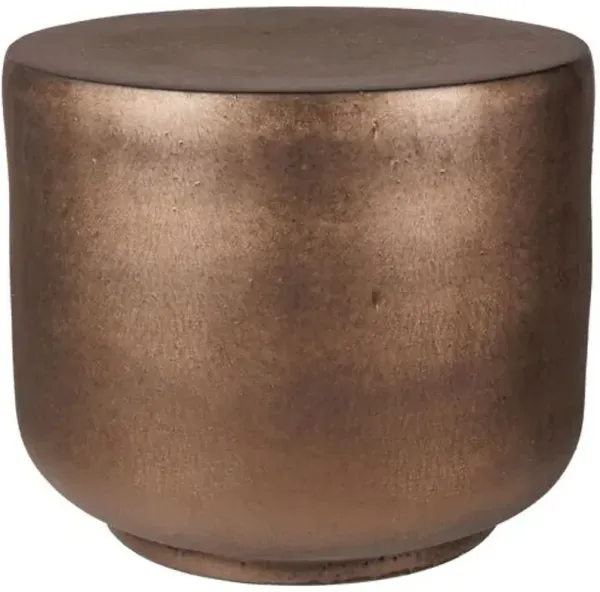 Mars Outdoor Ceramic Tall Side Table - Handcrafted - Brown