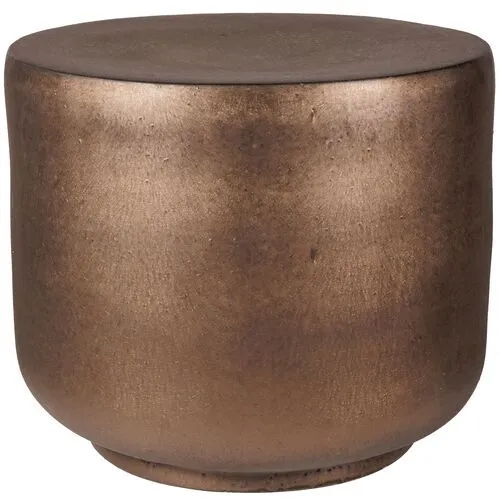 Mars Outdoor Ceramic Tall Side Table - Handcrafted - Brown