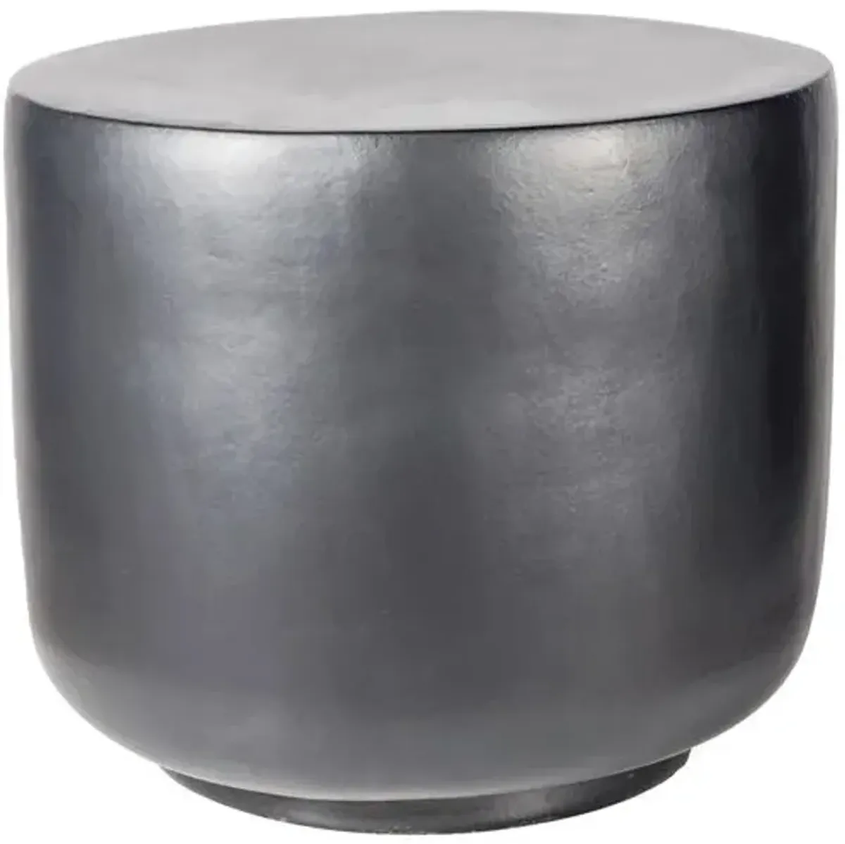 Mars Outdoor Ceramic Tall Side Table - Handcrafted - Silver