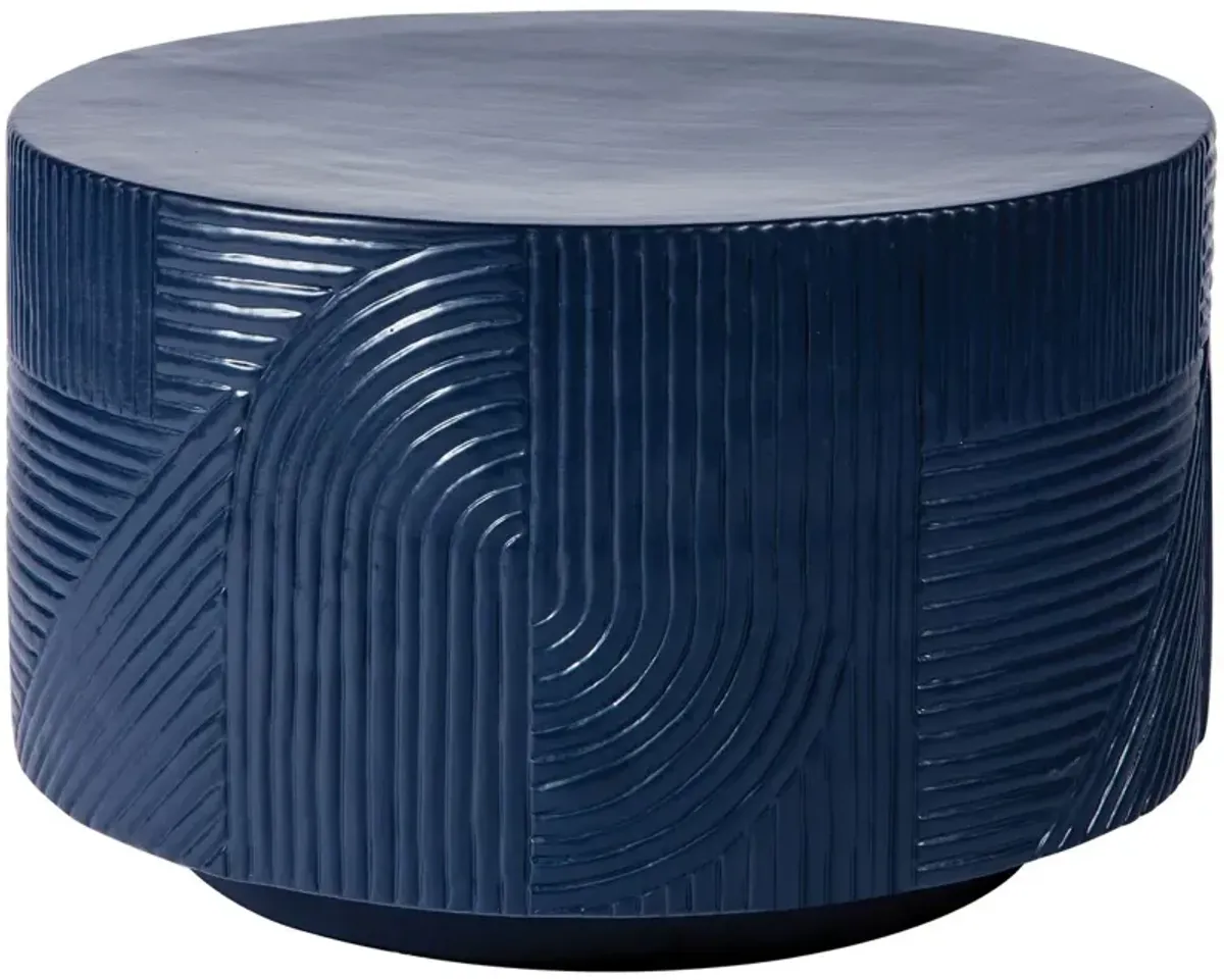 Mars Outdoor Textured Ceramic 24" Drum Table