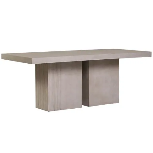 Philo Outdoor Double Pedestal Concrete Dining Table