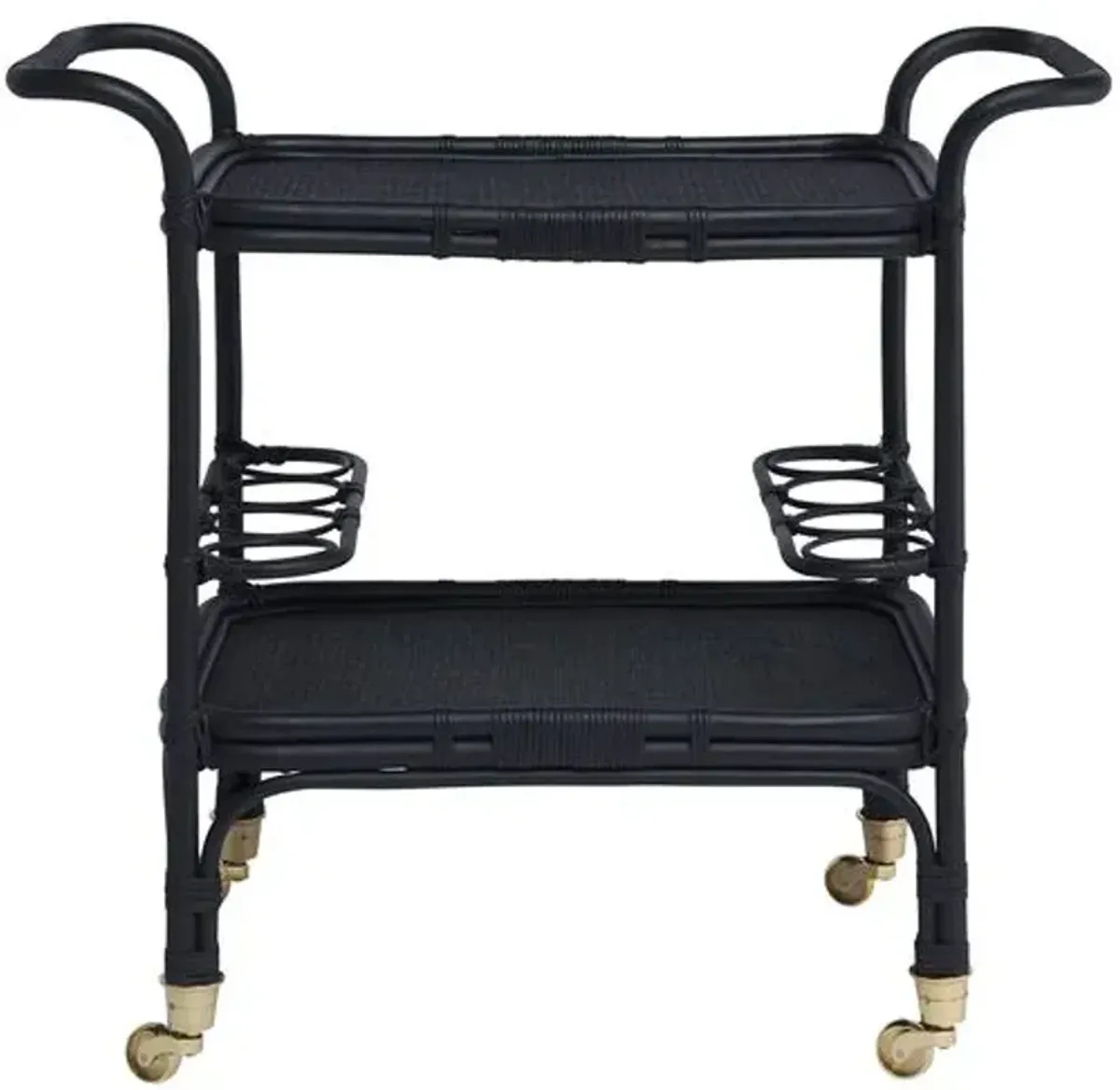 Carlo Rattan Bar Cart - Black - Sika Design