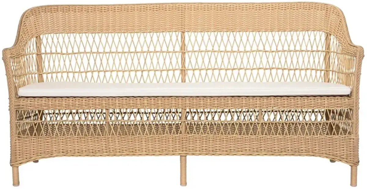 Charlot Outdoor 3-Seat Sofa, Natural/White
