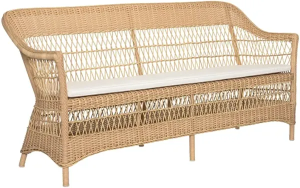 Charlot Outdoor 3-Seat Sofa, Natural/White