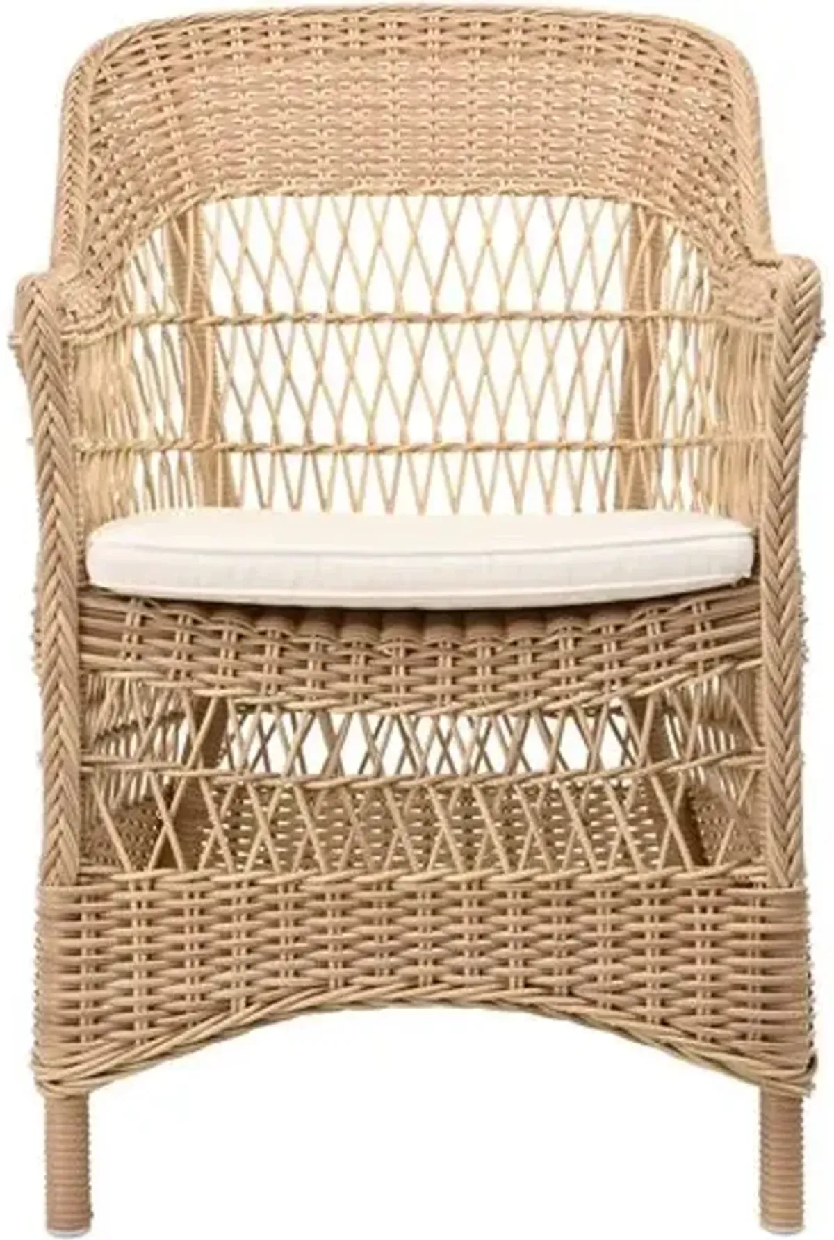 Charlot Outdoor Wicker Chair - Natural/White - Sika Design - Brown