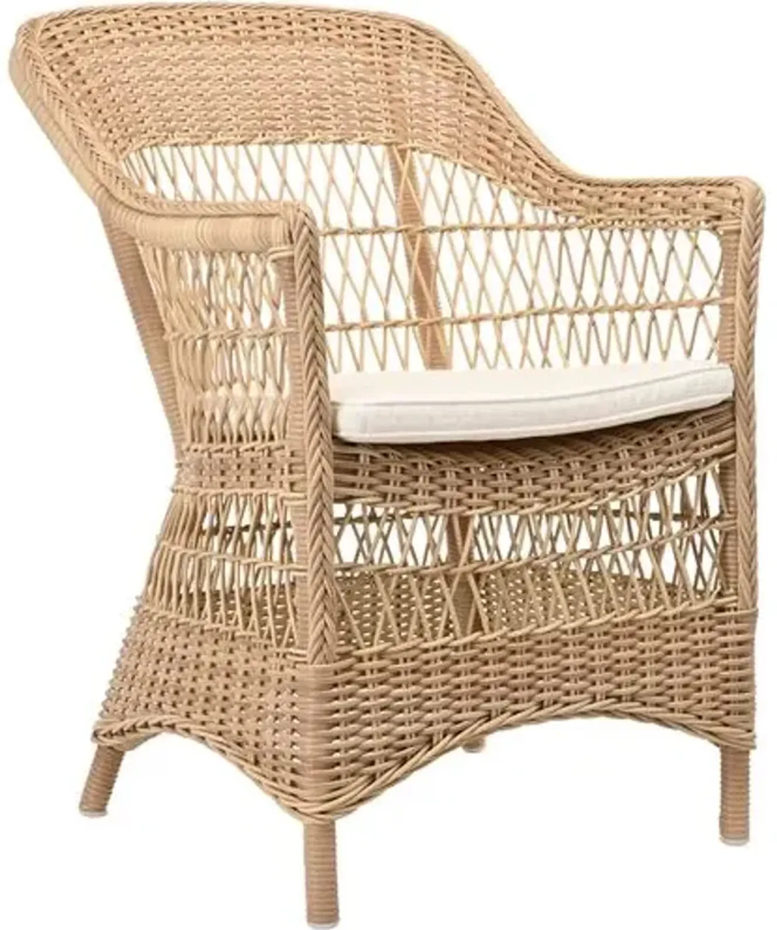 Charlot Outdoor Wicker Chair - Natural/White - Sika Design - Brown