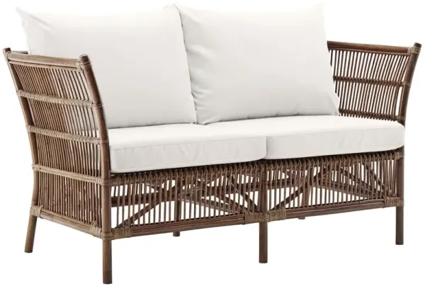 Donatello Rattan 2-Seat Sofa, Antique/White
