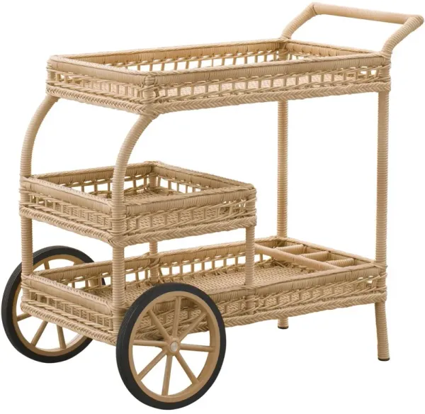 James Outdoor Bar Cart, Natural