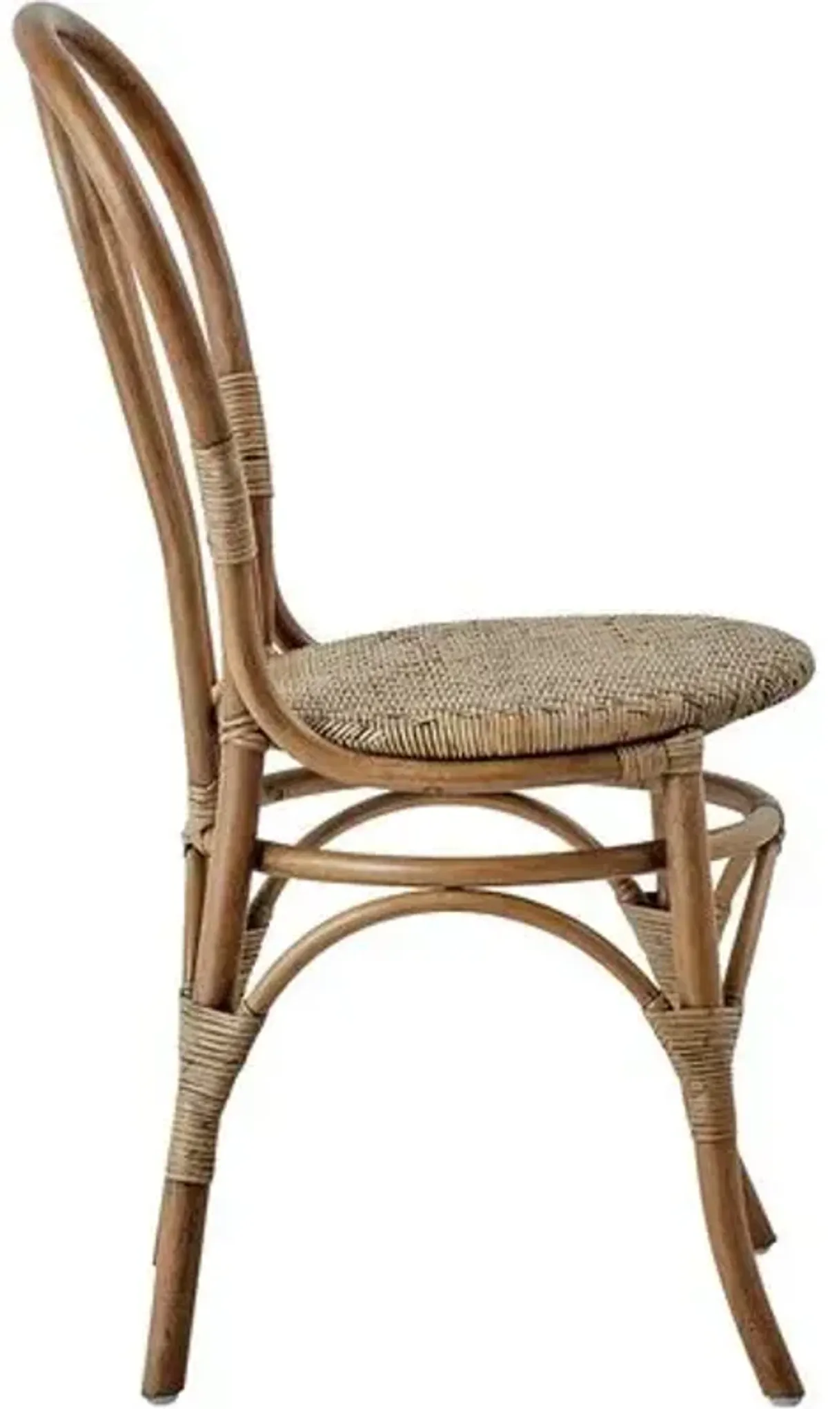 Lulu Rattan Dining Side Chair - Antique Brown - Sika Design