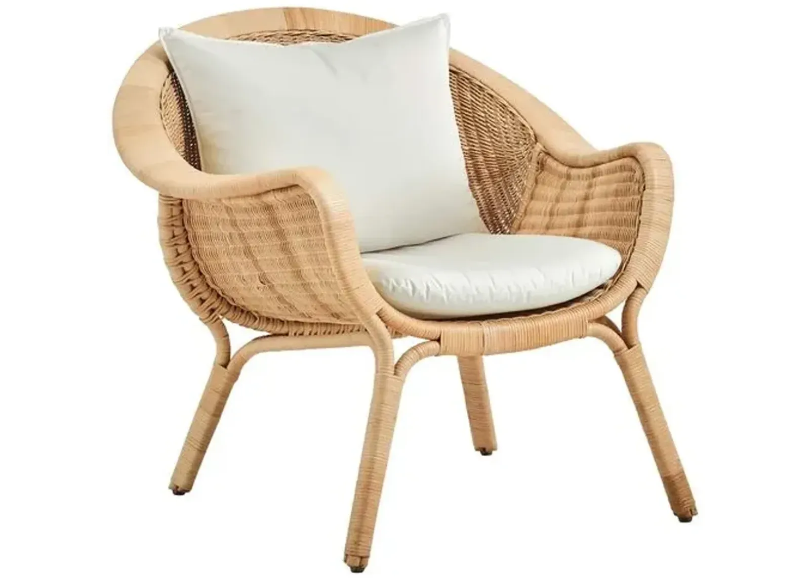 Madame Rattan Lounge Chair - Natural/White - Sika Design - Brown