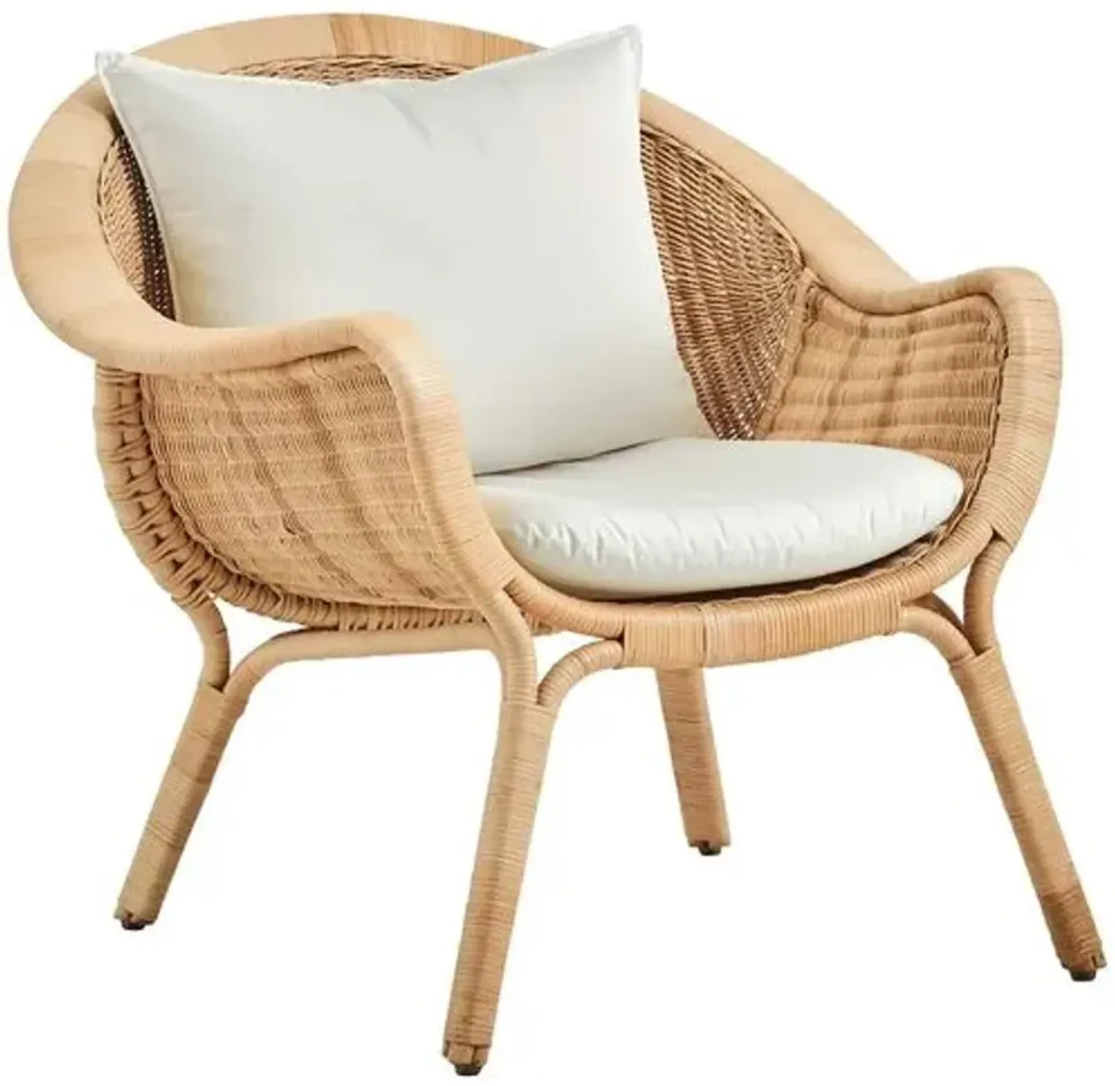 Madame Rattan Lounge Chair - Natural/White - Sika Design - Brown