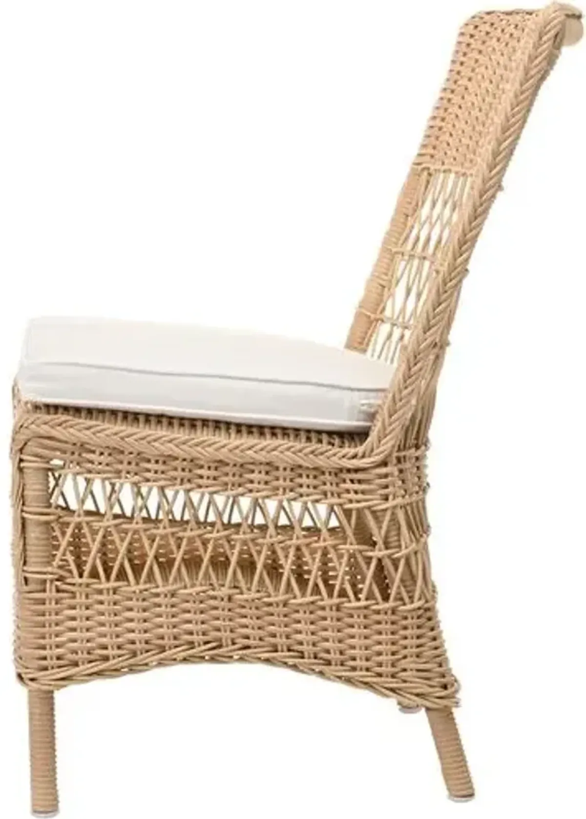 Marie Outdoor Dining Side Chair - Natural/White - Sika Design - Brown