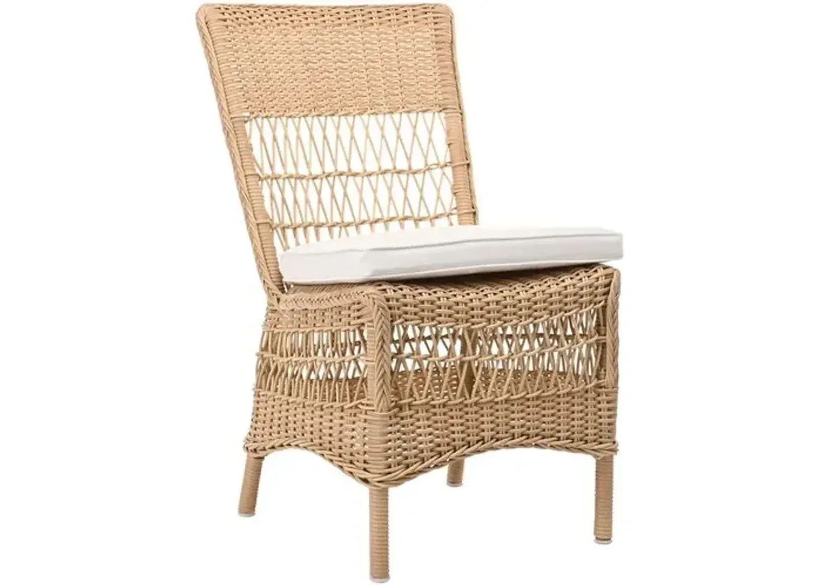 Marie Outdoor Dining Side Chair - Natural/White - Sika Design - Brown