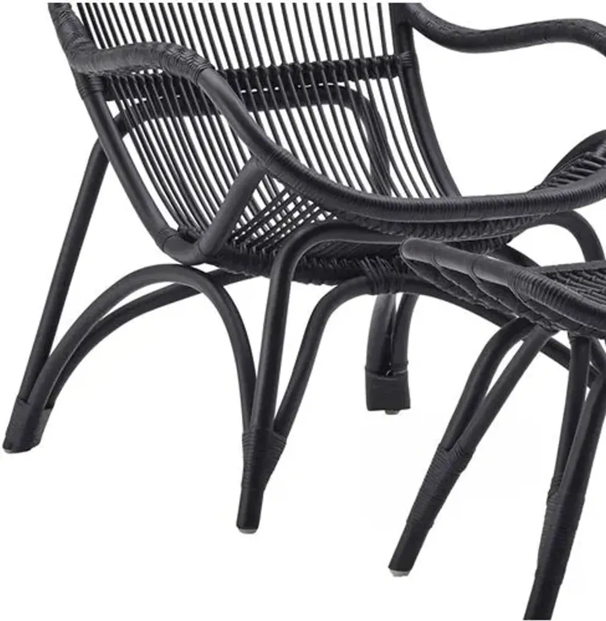 Monet Lounge Chair/Footstool - Black - Sika Design