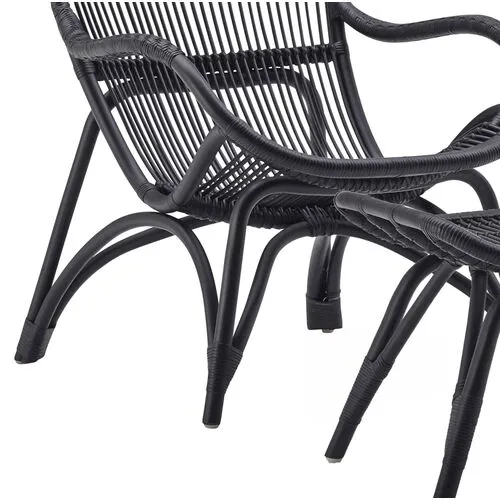 Monet Lounge Chair/Footstool - Black - Sika Design