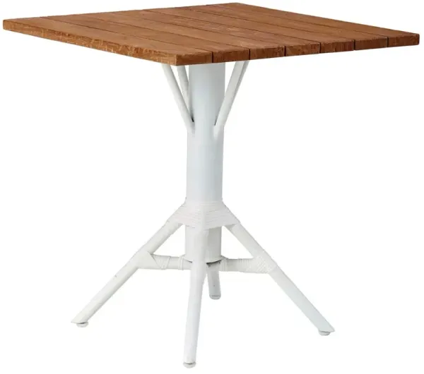 Nicole Outdoor 28" Square Cafe Table, White