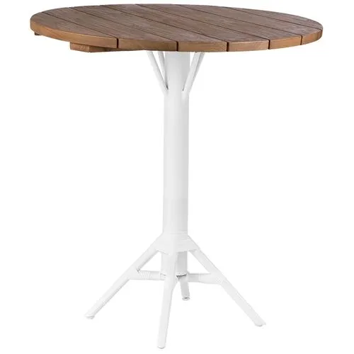 Nicole Outdoor 32" Round Bar Table - White - Sika Design - Handcrafted