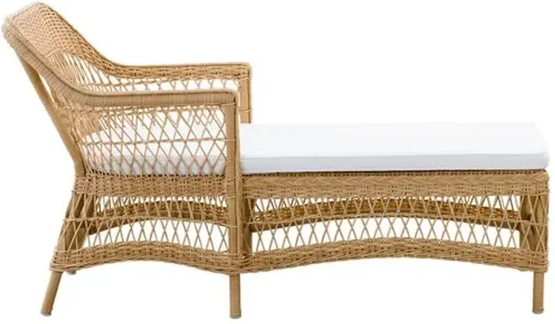 Olivia Outdoor Chaise Lounge - Natural/White - Sika Design - Brown - Comfortable, Sturdy, Stylish