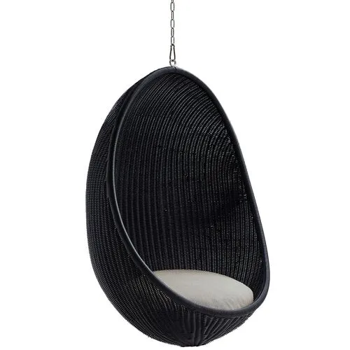 Outdoor Hanging Egg Chair - Black/Seagull Grey - Sika Design