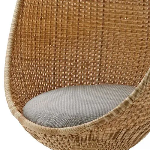 Outdoor Hanging Egg Chair - Natural/Seagull Grey - Sika Design - Brown