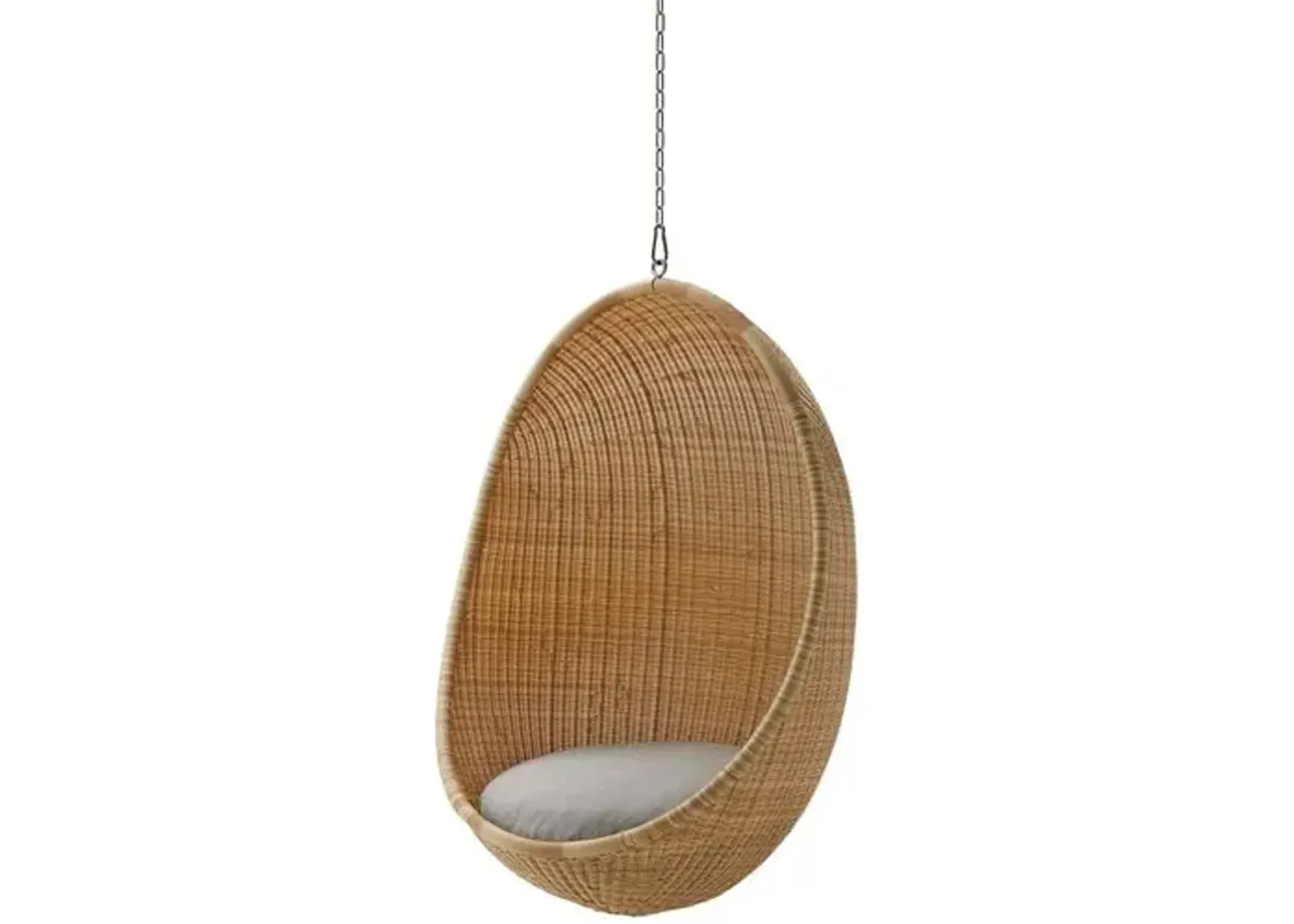 Outdoor Hanging Egg Chair - Natural/Seagull Grey - Sika Design - Brown