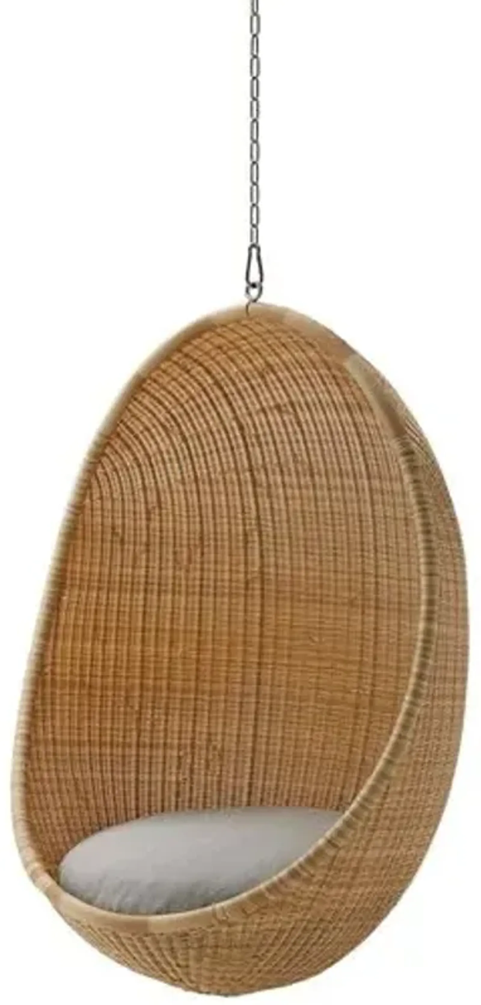 Outdoor Hanging Egg Chair - Natural/Seagull Grey - Sika Design - Brown