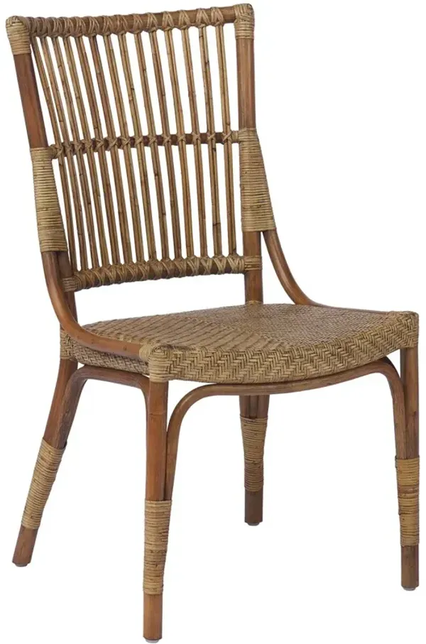 Piano Rattan Dining Chair, Antique Brown