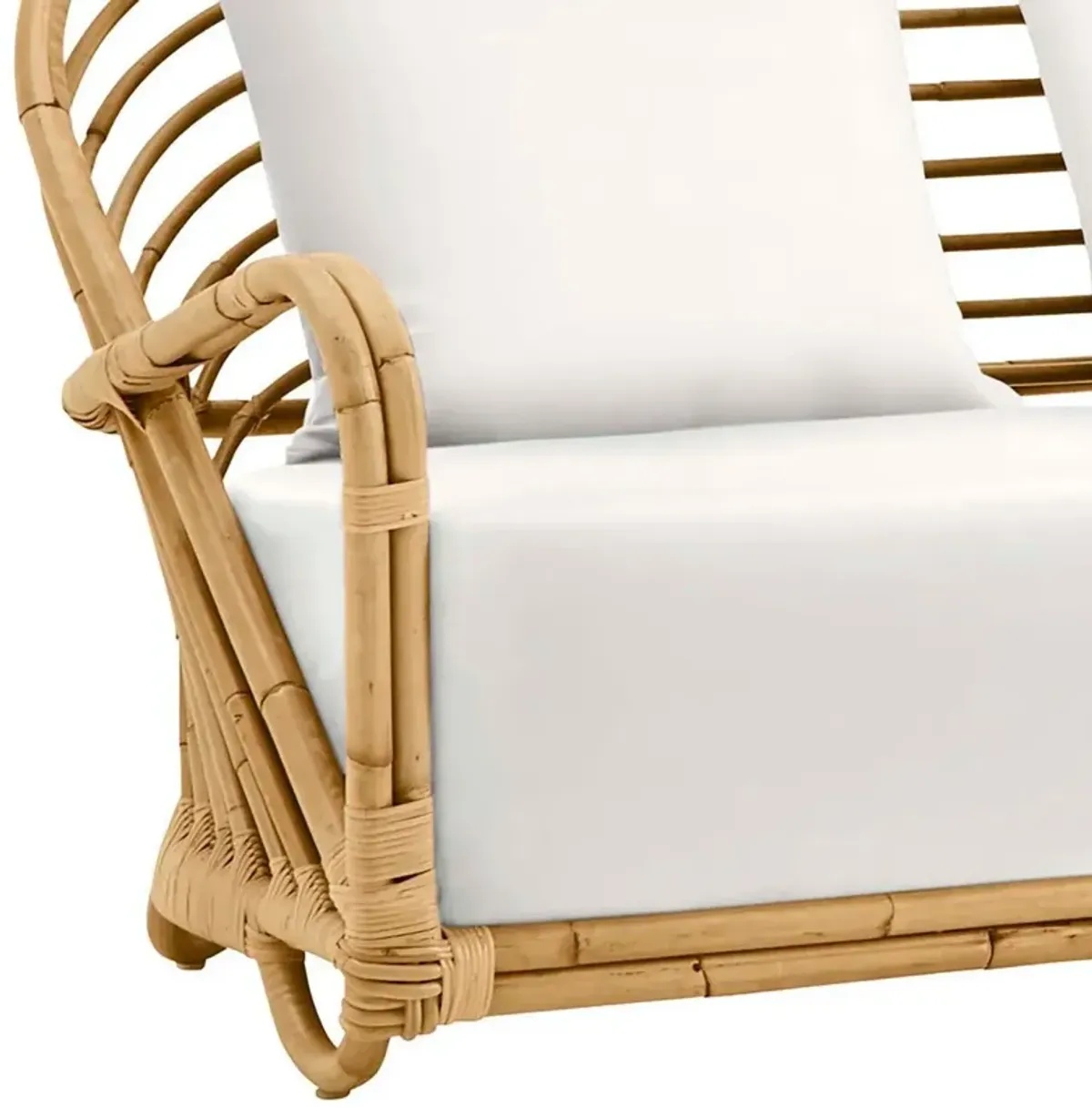 Rattan 2-Seat Sofa, Natural/White