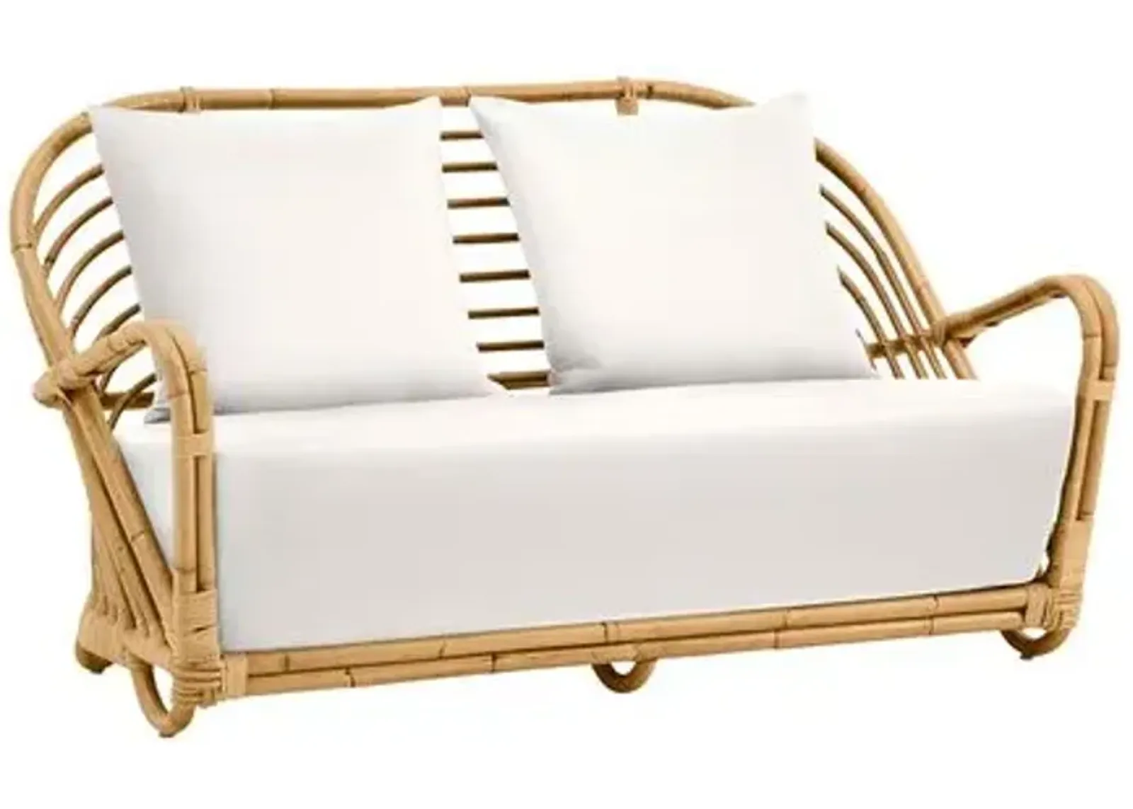 Rattan 2-Seat Sofa - Natural/White - Sika Design - Handcrafted