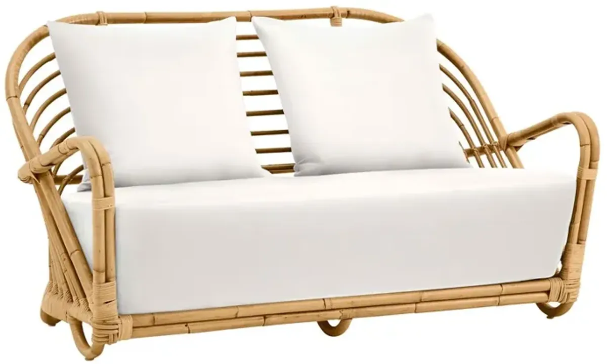 Rattan 2-Seat Sofa, Natural/White