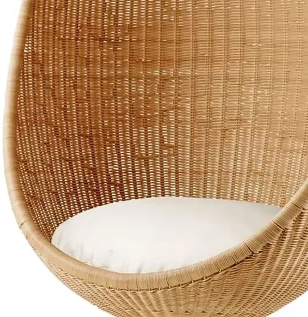 Rattan Hanging Egg Chair - Natural/White - Sika Design - Brown