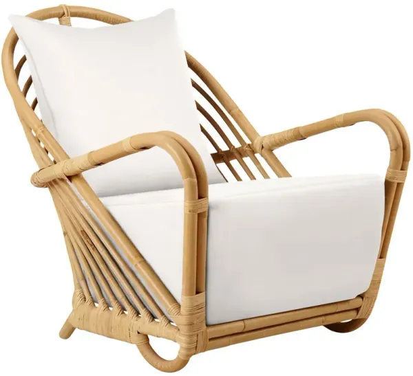 Rattan Lounge Chair, Natural/White