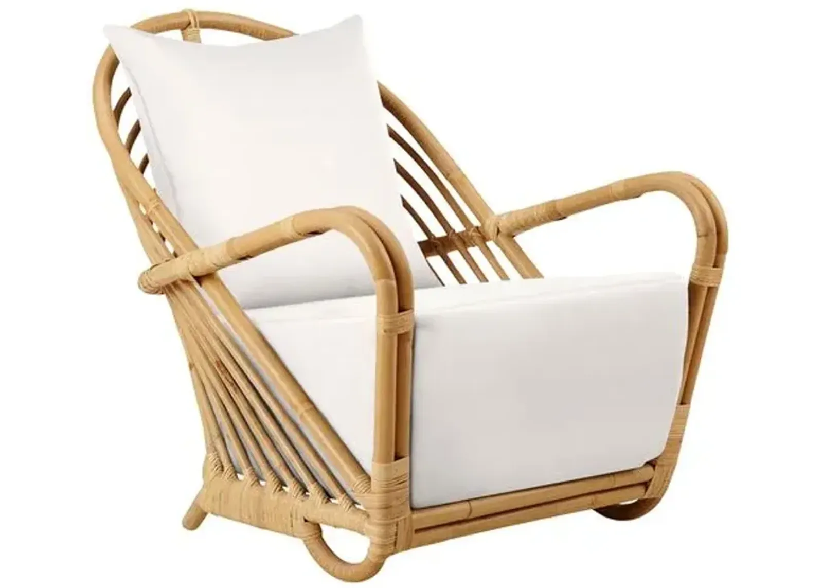 Rattan Lounge Chair - Natural/White - Sika Design - Handcrafted - Brown