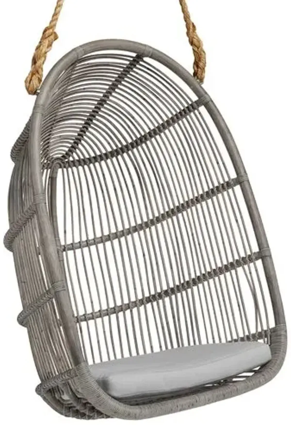 Renoir Rattan Hanging Swing Chair - Taupe Grey/Seagull Grey - Sika Design - Gray