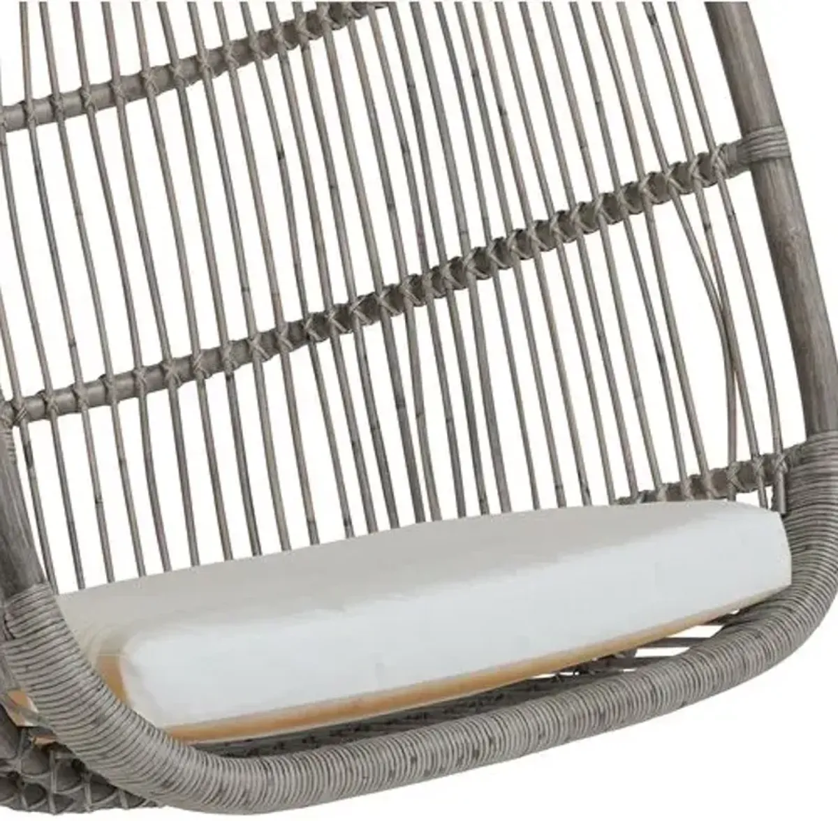 Renoir Rattan Hanging Swing Chair - Taupe Grey/White - Sika Design - Gray